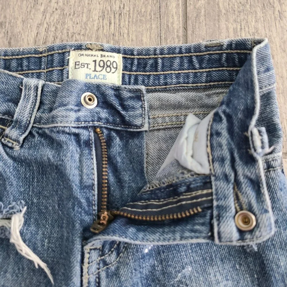 🏷 3/$15 or 5/$20 The Children's Place baby Christmas blue jeans size 18-24M